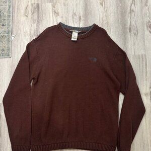 The North Face Men's Dark Brown Crewneck Sweater wool blend size medium